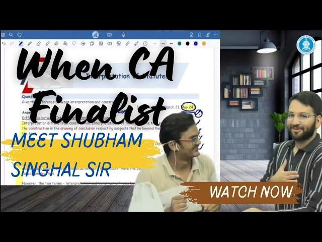 When CA finalist meet Shubham sir | CA inter Law strategy | @your_buddyCA