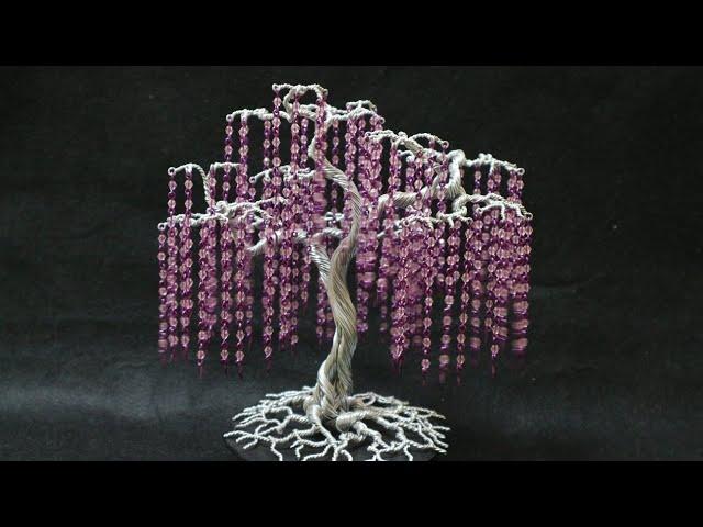 LEARN TO MAKE A WISTERIA  BONSAI WIRE TREE  | BEADS | WEEPING WILLOW |