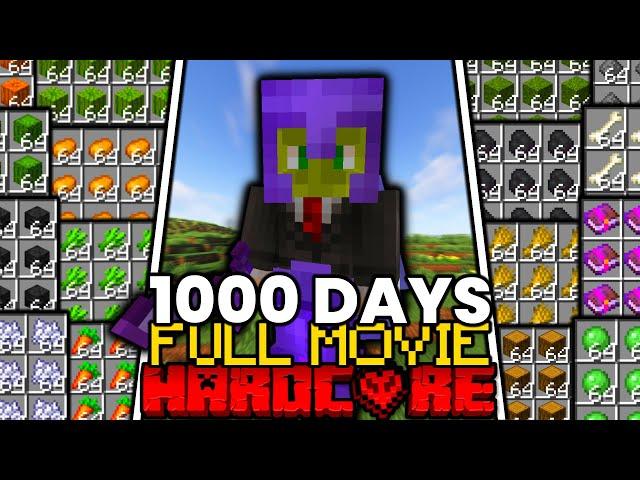 I Survived 1000 Days in Hardcore Minecraft [FULL MINECRAFT MOVIE]