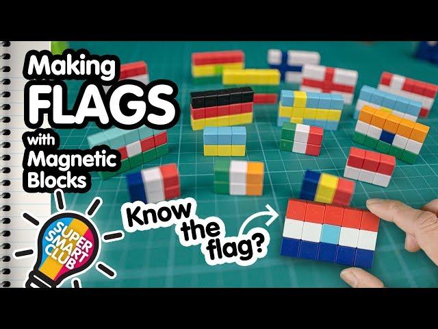 Creative Pixel World Flags with Magnetic Blocks