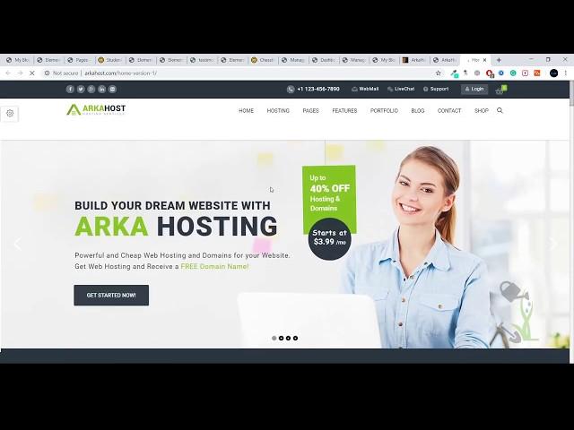 ArkaHost - WHMCS WordPress Theme 100% GPL theme download installation setup - best hosting theme