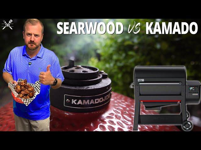 Weber Searwood vs. Kamado Joe:  Smoke-Fried Wings!