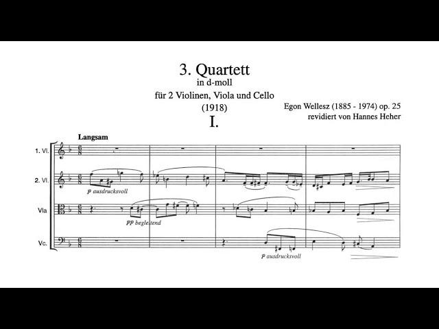 Egon Wellesz - String Quartet No. 3 in D Minor, Op. 25