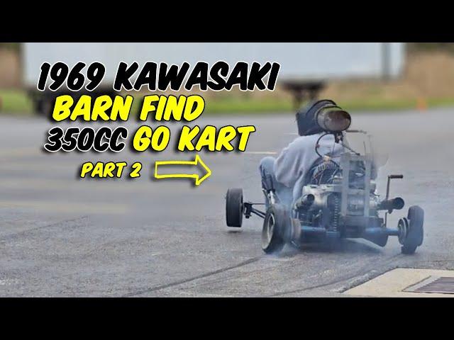 RARE 350cc 2 STROKE KAWASAKI GO KART BARN FIND - FIRST RIDE!!