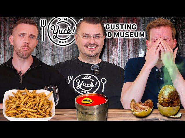 Testar dom äckligaste maträtterna i världen! | Tillbaka på Disgusting food museum!