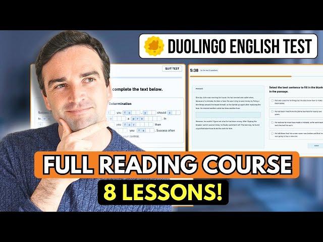 Duolingo English Test Reading Course - 1 hour of reading lessons, practice all the reading questions