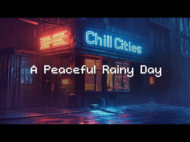 A Peaceful Rainy Day ️ Rainy Lofi Hip Hop   Retro Vibes Nostalgic Japanese Town Ambience