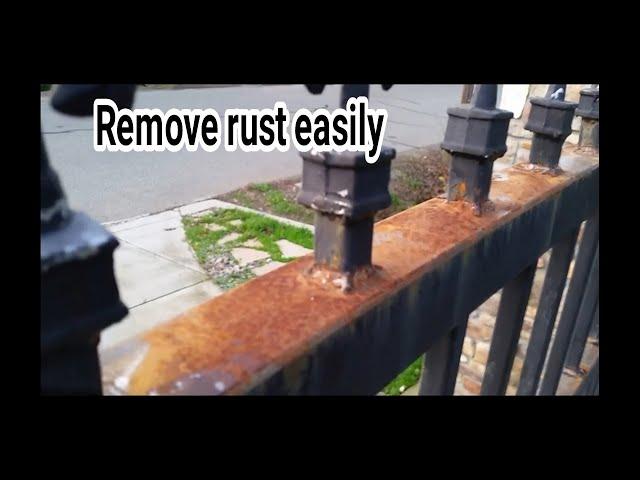 Easy way to remove rust from wrought iron gate  with Rust-Oleum rust dissolver