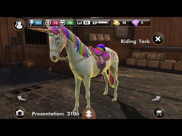 my horse gameplay part 25 (buying the rainbow unicorn and tack)