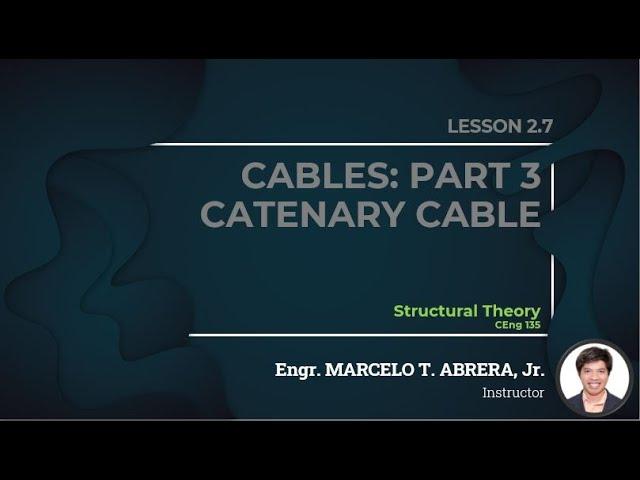 CABLES: PART 3 CATENARY CABLE | STRUCTURAL THEORY