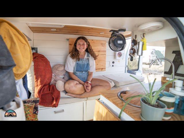 Solo Female Van Life - Stealth Ford Transit Connect W/ Clever Storage Hacks