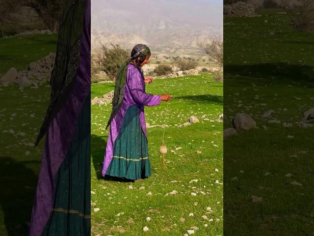 From Fleece to Fiber: The Art of Yarn-Making in Rural and Nomadic Lifestyle Iran #shorts