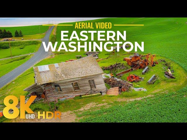 Flying over Eastern Washington & Columbia River Gorge - Drone Video of Scenic Landscapes in 8K HDR