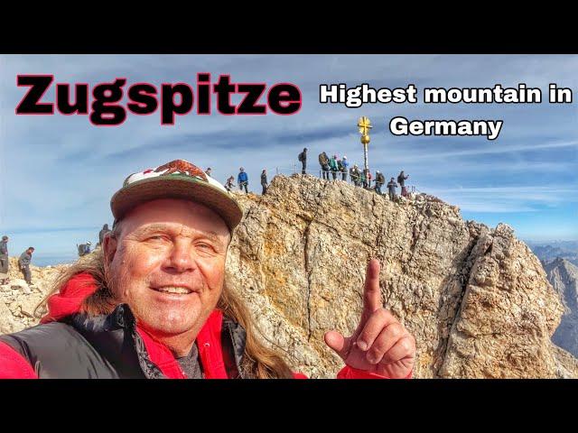 On top of the Zugspitze Highest Mountain  in Germany 2023