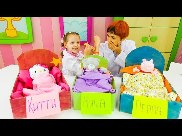 Игрушки из мультиков Хелло Китти и Свинка Пеппа. Видео про игры с детьми и Маша Капуки Кануки
