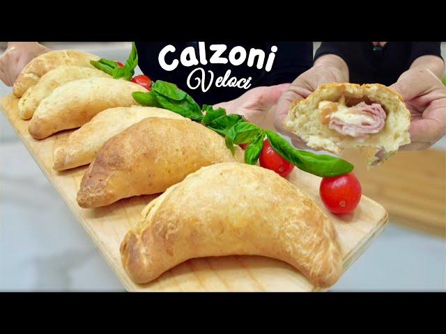 CALZONI HAM AND CHEESE QUICK DIRECTLY IN THE OVEN easy and quick recipe