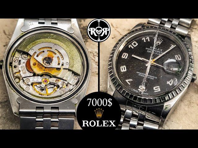 Restoration of a $7000 Rolex Datejust - Rare Vintage Rolex Logo-Dial - Rusty Caliber 3135