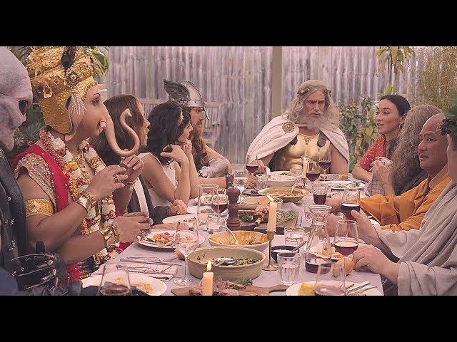 The Australian Lamb Ad 2017 Gods of the World eating Lamb at the dinner table