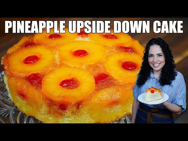 How to make moist Pineapple upside down cake | Villa Cocina