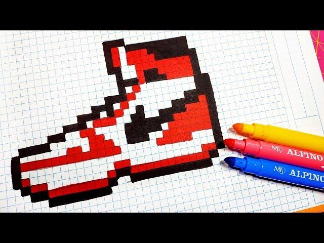 Handmade Pixel Art - How To Draw a Nike Air Jordan #pixelart