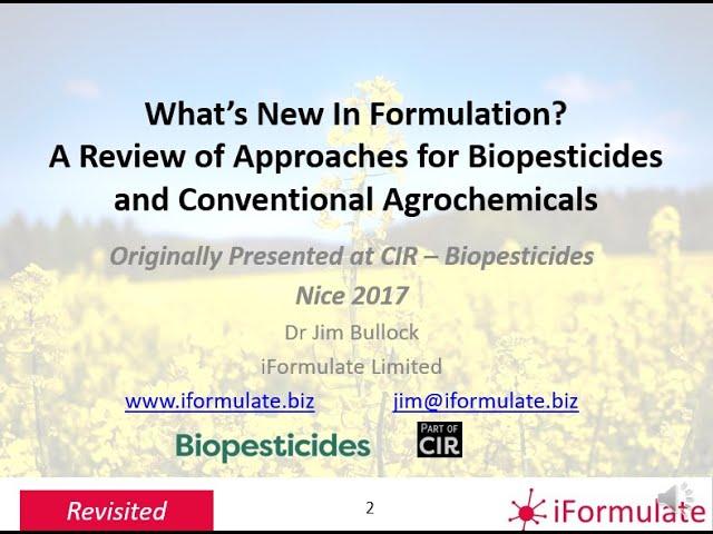 iFormulate Revisited - Whats New In Agrochemical Formulation?