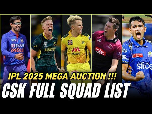 CSK Players List Full Squad Details ! IPL 2025 Mega Auction Day 2