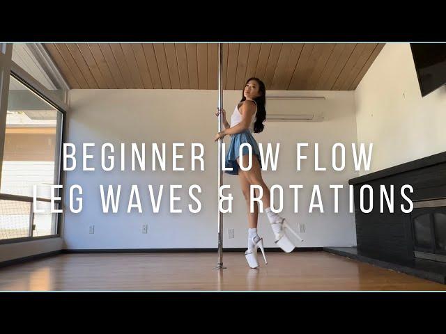 Beginner-Friendly Low Flow Pole Combo: Leg Waves & Rotations  Step-by-Step Pole Dance Tutorial