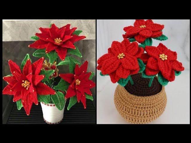 Crochet Christmas Flowers Crochet Amigurumi Decorations Handmade Christmas Holiday Gifts Decor Diy