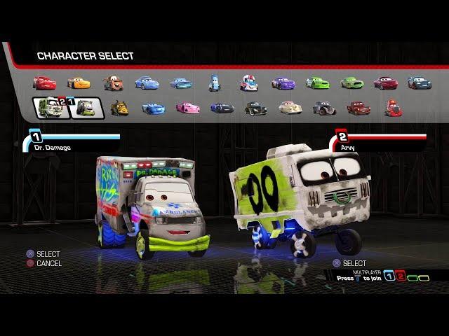 Cars 3: Driven to Win [PS4] Gameplay - Dr Damage & Arvy Multiplayer Mayhem