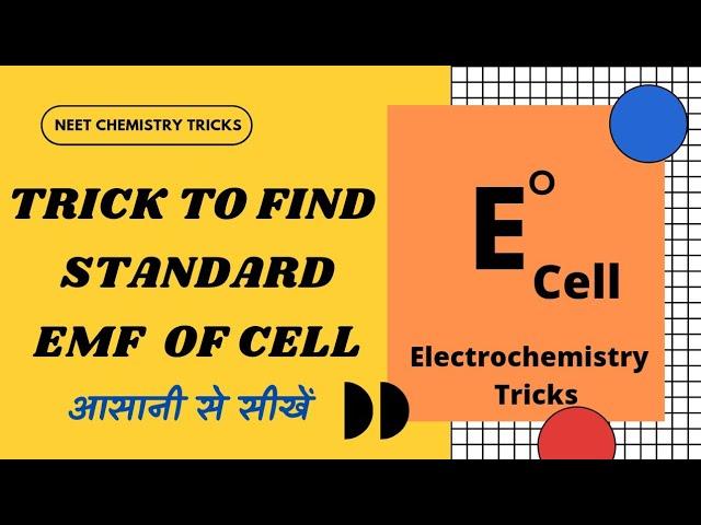 Trick To Find Standard Emf Of Cell || Electrochemistry Tricks For Neet || Electrochemistry Tricks