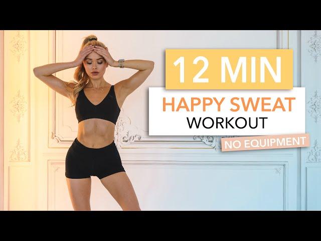 12 MIN HAPPY SWEAT WORKOUT - good mood Cardio workout / including HIIT  I Pamela Reif