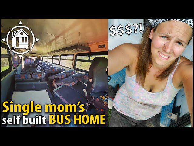 Single mom w/ 3 teenagers turns old BUS into their TINY HOME