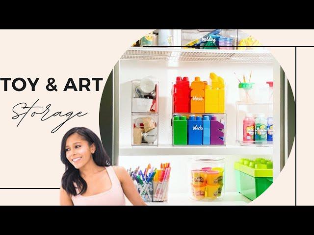 DECLUTTERED & ORGANIZED Toy Rotation Closet How to Organize Arts & Crafts #thehomeedit