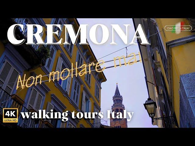 CREMONA 4K walking tour  TV virtual city walk  discover Italy from home in UHD 60fps