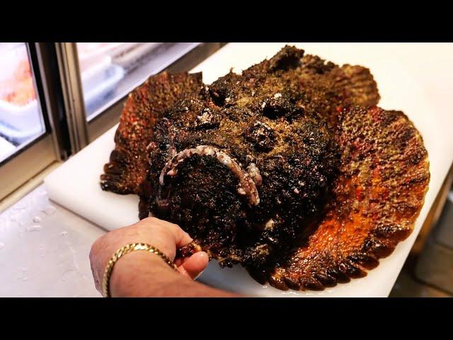 Japanese Street Food - GIANT STONEFISH Okinawa Seafood Japan