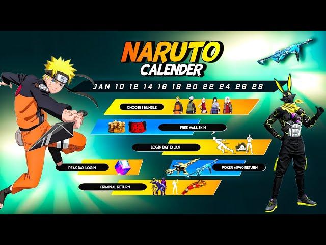 Naruto Event Calendar Free Fire | criminal bundle return, poker mp40 | free fire new event