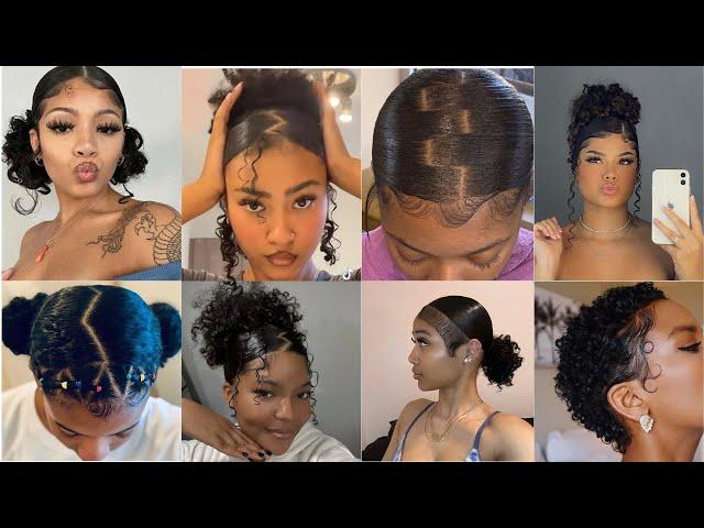 Cute Natural Curly hairstyles on short hair #curlyhairstyles #compilation