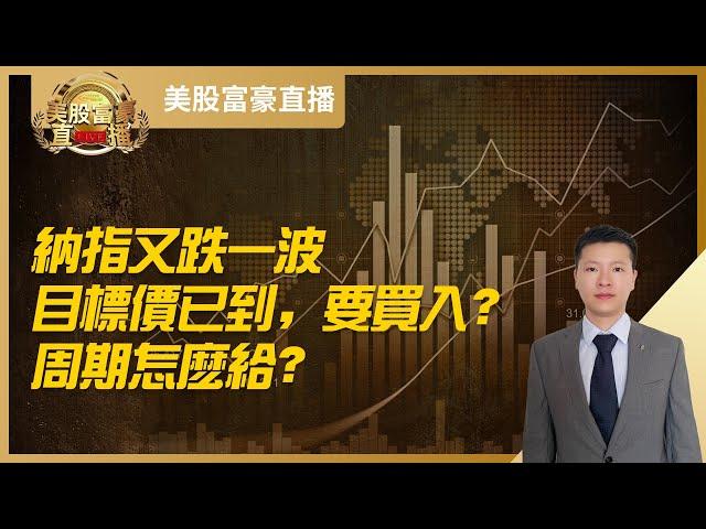 【美股富豪】纳指又跌一波，目标价已到，要买入？周期怎么给？