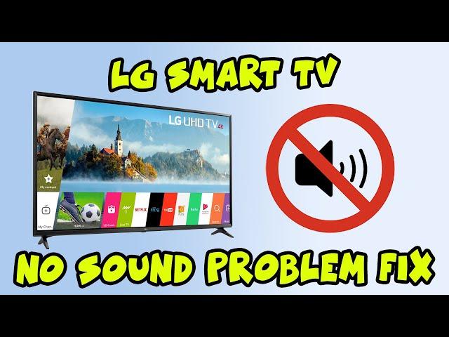 LG Smart TV No Sound Problem Fix