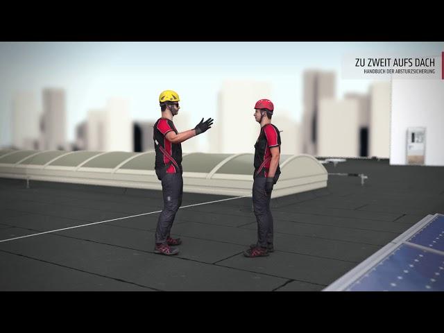 Working in pairs on a roof surface - Fall arrest manual