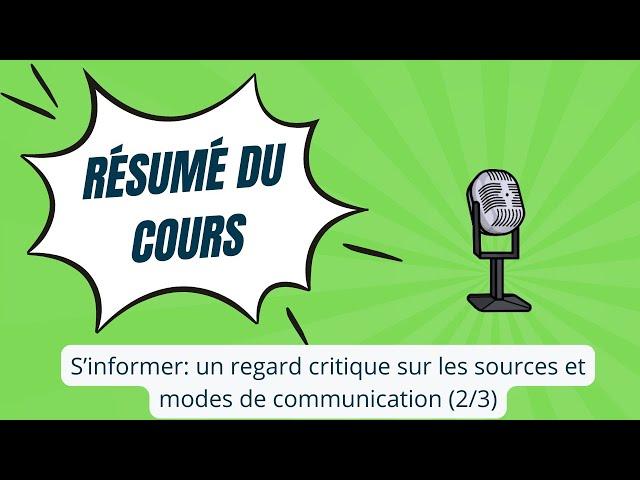 S'informer : un regard critique sur les sources et modes de communication (2/3) - HGGSP 1ère