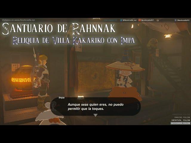 Zelda Breath of the Wild Santuario de Rahnnak (Esfera de Villa Kakariko con Impa)