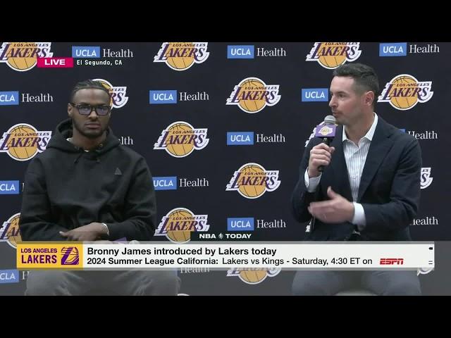 Bronny James and Dalton Knecht introduced as Los Angeles Lakers  | NBA Today