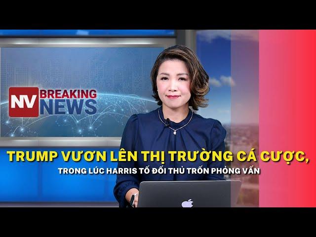 Trump vươn lên thị trường cá cược, trong lúc Harris tố đối thủ trốn phỏng vấn