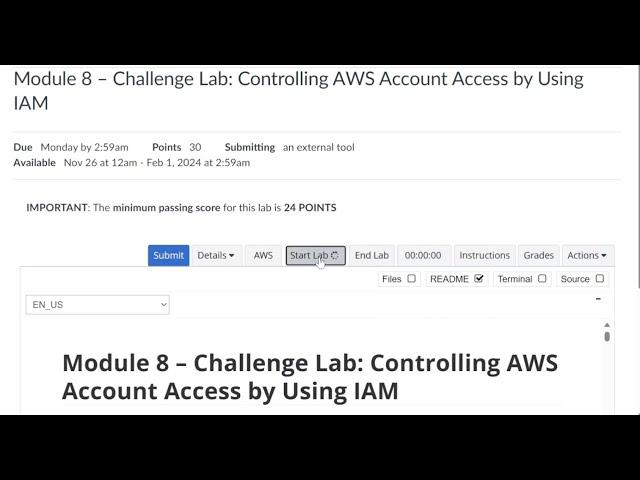 Module 8 – Challenge Lab: Controlling AWS Account Access by Using IAM | AWS SAA | ALX