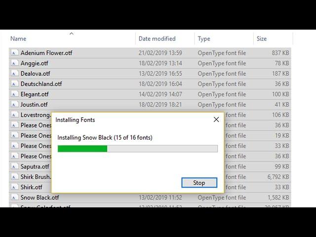 How I Install multiple fonts at once windows 10 / 11
