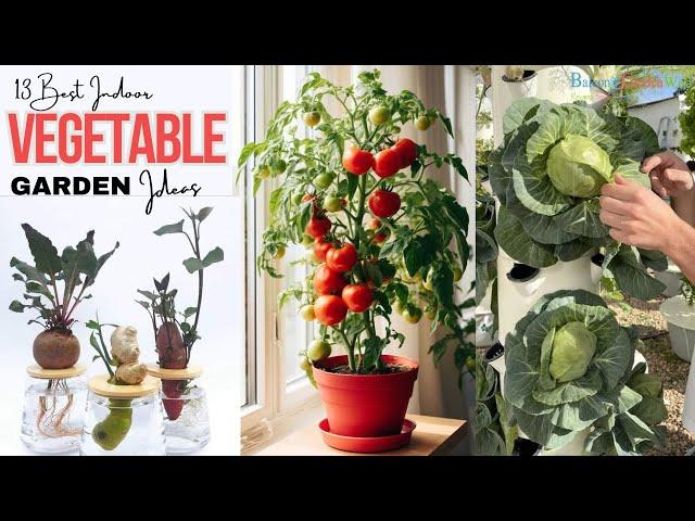 13 Best Indoor Vegetable Garden Ideas  #vegetablegarden