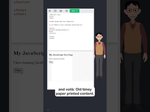 JavaScript Output - Part 5 - windows.print() - #w3schools #javascript #programming