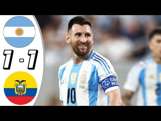 Argentina vs Ecuador 1-1- All Goals & Highlights - Copa America 2024 lisandro martinez goal