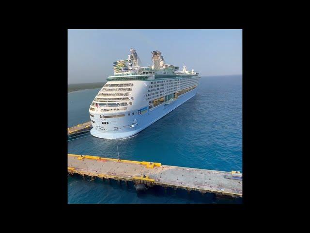 Carnival Jubilee Sailing Away from Costa Maya Mexico In High Winds With Voyager of the Seas